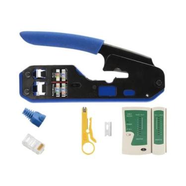 Imagem de Alicate De Crimpagem Para Cabos De Rede RJ45, Desencapador E Cortador 