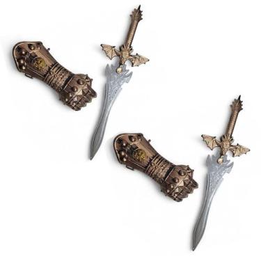 Imagem de Espada e Manopla de Combate Medieval Brinquedo Warrior 7970 - Wellkids