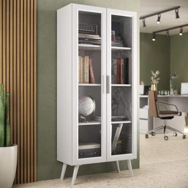 Imagem de Armário de Escritório 68cm 2 Portas com Vidro Retrô Urban Multimóveis 