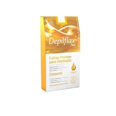 Imagem de Folhas Prontas Para Depilação Corporal Pernas Depilflax Natural 20un