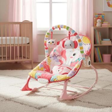 Imagem de Cadeirinha Smile vibratória descanso para o bebê rosa - ShopLieGil