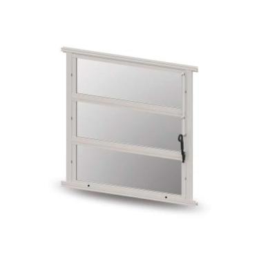 Imagem de Janela Basculante de Alumínio com Vidro Branca 60x60cm Abertura Comum Branco Alumasa