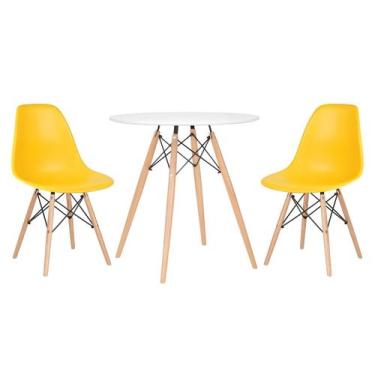 Imagem de Laraz, Mesa redonda Eames 70 cm + 2 cadeiras Eiffel DSW