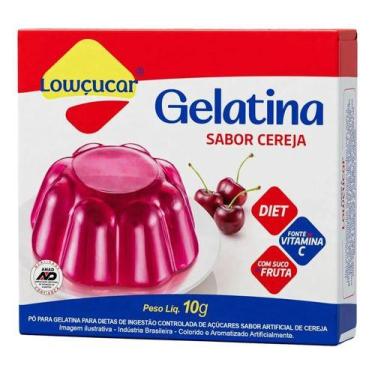 Imagem de Gelatina Zero Açúcar Sabor Cereja 10g Lowçucar