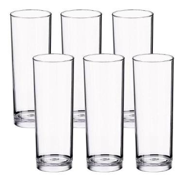 Imagem de Jogo De Copos 6 Peças Long Drink Plástico Festas Eventos Top Cor:trans