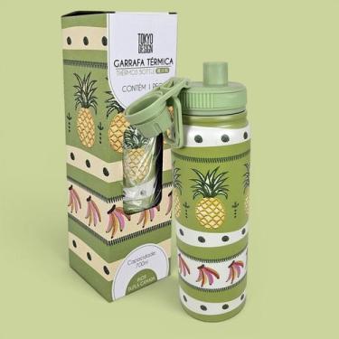 Imagem de Garrafa Térmica 700ml Inox Dupla Camada C/ Alça Estampadas - Mkt Multi
