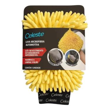 Imagem de Luva Microfibra Para Lavar, Polir, Amarelo e Cinza - CELESTE