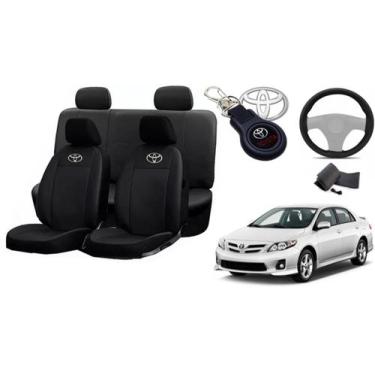 Imagem de Conjunto Capas de Couro Toyota Corolla 2013 + Capa de Volante + Chavei