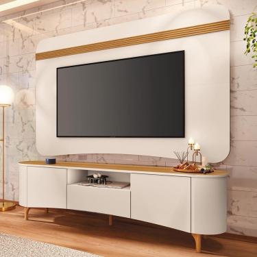 Imagem de Painel Tv 80 Pol 200cm Arven E Rack Sala Yang Off White/cinamomo H01 - Mpozenato