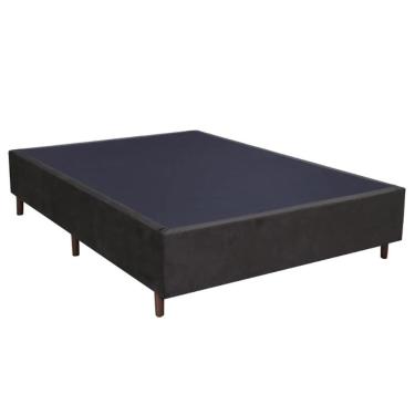 Imagem de Base Para Cama Box Casal 138cm Suede Liso Love Story Hf Marrom - Gazin