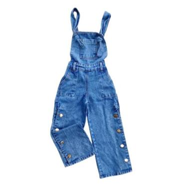 Imagem de Macacão jeans jardineira wid led infantil menina - Cheios de Charme, A