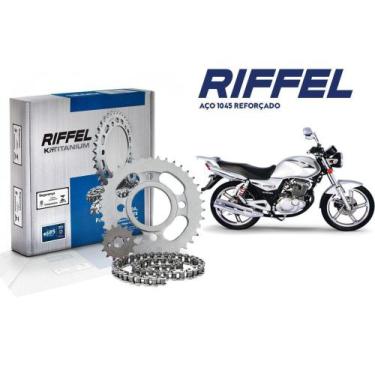 Imagem de Kit relação suzuki gsr 150i - aço 1045 reforçada riffel