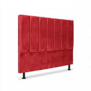 Imagem de Cabeceira Estofada Cama Box Carla Queen - Veludo Vermelho - Click Home