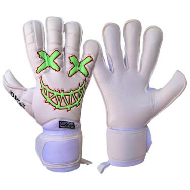 Imagem de Luva de goleiro profissional difai crazy, Branco, Verde, 9