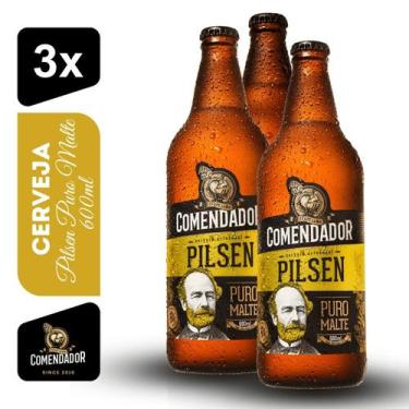 Imagem de Cerveja Pilsen Puro Malte Comendador 600ml Kit 3 unidades