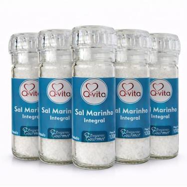 Imagem de Kit 5 Sal Marinho com Moedor QVITA 100g - Q-Vita