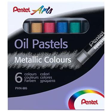 Imagem de Giz Pastel Oleoso, 6 Cores Metalizadas, Pentel