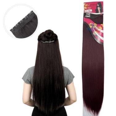Imagem de Aplique Cabelo Tic-Tac Fibra Orgânica Weng 70 cm, LISO - vinho #118