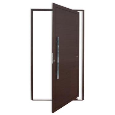 Imagem de Porta de Alumínio Pivotante Lambril 210x100cm com Puxador Corten Super