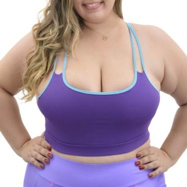Imagem de Top Plus Size Regata sem bojo Selene, X1, Azul com roxo