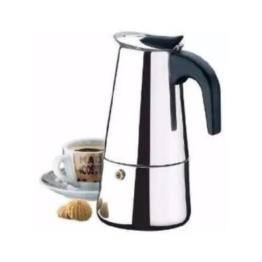 Imagem de Cafeteira Expresso Italiana 6 Cafés Xícaras Aço Inox - Loja Coisaria