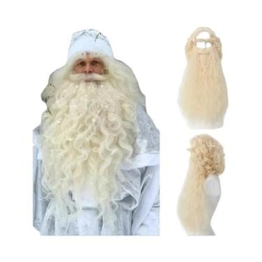 Imagem de Conjunto De Peruca Para Cosplay Do Papai Noel, Cabelo Sintético Resist
