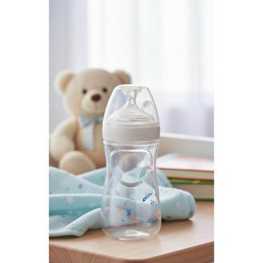 Imagem de 2x Mamadeira Anti-Cólicas 270ml Bico Silicone 6m+ Branca - Congratulat