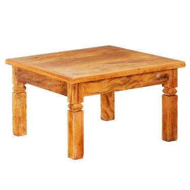 Imagem de Mesa De Centro 60 x 60 cm Madeira Maciça Natural - MHM MOVEIS BRASIL