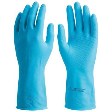Imagem de Luva De Segurança Confort Látex Azul Para Limpeza Danny, Azul, 7 (P)