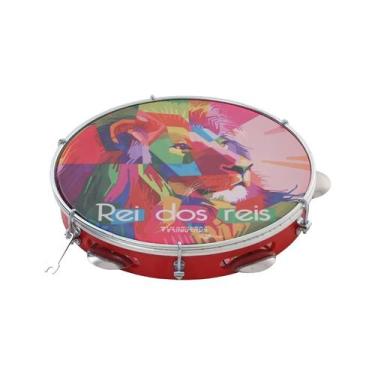 Imagem de Pandeiro Vanguarda 10" ABS Pele Leitosa Personalizado Rei dos Reis (Ve