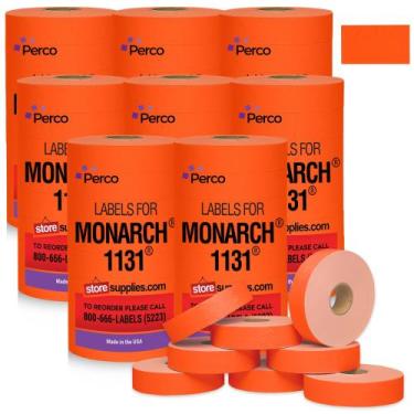 Imagem de Etiqueta Perco Monarch 1131 Vermelho Fluorescente 160.000 unidades
