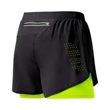 Imagem de Shorts Esportivos Masculinos De Secagem Rápida Com Bolso Embutido 2 Em