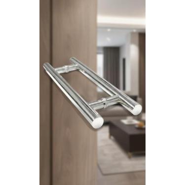 Imagem de Puxador Porta Aço Inox 45cm Redondo Polido Alto Brilho - Congratulatio