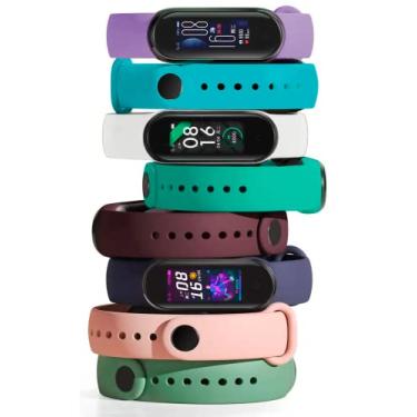 Imagem de Pulseira para Mi Band 6 Xiaomi Kit com 8 Unidades + Pelicula e Saquinho Lúmu