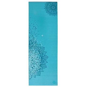 Imagem de YOGATERIA Tapete Yoga Mat Estampado Mandala PVC Ecológico Colchonete Yoga Design Antiderrapante para Pilates Fitness Ginástica e Academia 4.5 mm x 183 x 60 cm (Azul)