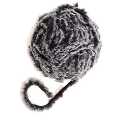 Imagem de Newmind Fio de pele sintética macio para cílios e tricô – Preto e cinza