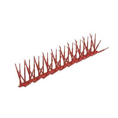 Imagem de Bird B Gone - Brick Red Plastic Anti Bird Spikes (50') - Dissuasor humano - Impede pombos e pássaros de telhados - Policarbonato estabilizado UV - para telhados, cercas, etc. - Feito nos EUA