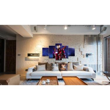 Imagem de Quadro Decorativo Homem de ferro D 5 peças 130x65 cm em teci