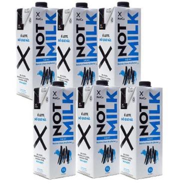 Imagem de Kit 6 Unidades Leite Vegetal Not Milk Semi Desnatado 1 Litro