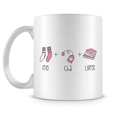 Imagem de Caneca Personalizada Perolada Branca - Frio, Chá e Livros