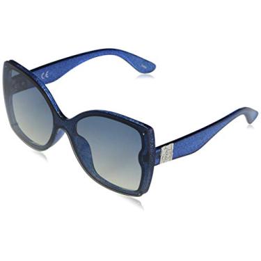 Imagem de Jessica Simpson J5796 Glittered Butterfly Shield Sunglasses with 100% UV Protection. Glam Gifts for Women, 60 mm, Blue
