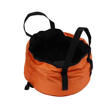 Imagem de recipiente de armazenamento de ¨¢gua de acampamento,Balde dobr¨¢vel com al?a, bacia dobr¨¢vel port¨¢til para acampamento viagens caminhadas pesca passeios de barco jardinagem(Orange), Balde dobr¡§¡éve