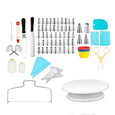Imagem de OMICE 106 peças/conjunto de utensílios de cozinha equipamentos de decoração de bolos suporte para mesa giratória cupcake, confeitaria, bicos para confeitaria, molde para assar, ferramenta de sorvete, saco de confeitaria