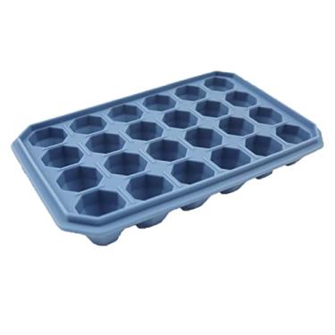 Imagem de Bandeja de cubo de gelo molde de cubo de gelo 24 cavidades bandeja de cubo de gelo de diamante reutilizável fazendo sorvete de silicone molde de geleia de sorvete de uísque ferramenta de barra de festa molde de cubo de gelo (cor: azul)