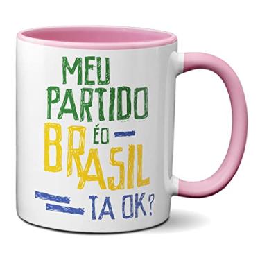 Imagem de Caneca Meu Partido É O Brasil Tá OK? Bolsonaro Presidente (Rosa)