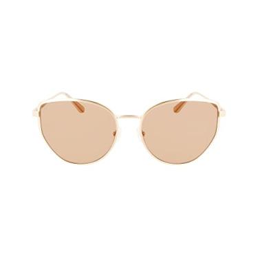 Imagem de CALVIN KLEIN Óculos de sol retangulares femininos Ck22113s, Ouro amarelo, One Size