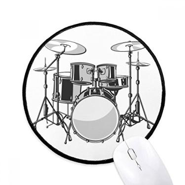 Imagem de DIYthinker Song Music Kit de bateria com ilustração de energia para mouse pad desktop escritório tapete redondo para computador