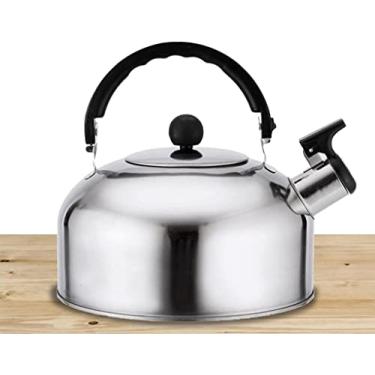 Imagem de REJOON Chaleira com apito - 3l chaleiras de chá para fogão de halogênio fogão a lenha - chaleiras de chá com alça ergonômica bico de apito para fogão de indução fogão de cerâmica (cor: psilver)