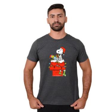 Imagem de Camiseta Masculino Várias Cores Snoopy De Natal Manga Curta - Mtc