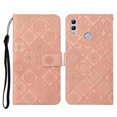Imagem de YUNCHAO Caixa de telefone Para o Huawei Honor 8x Ethnic Style Arless Caso de couro Flip Horizontal com titular e cartas e carteira e cordão capa para celular